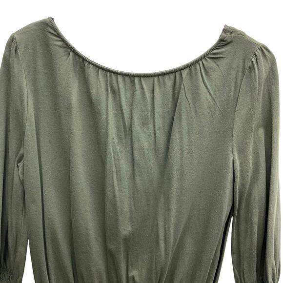 Croft & Barrow Olive Green Peplum Top With Faux Keyhole Neckline Size Small NWT - Picture 7 of 8